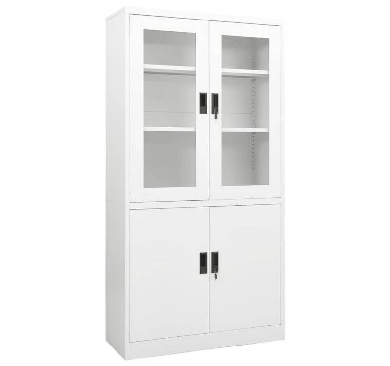 furnicato Aktenschrank Büroschrank Weiß 90x40x180 cm Stahl (1-St) von furnicato