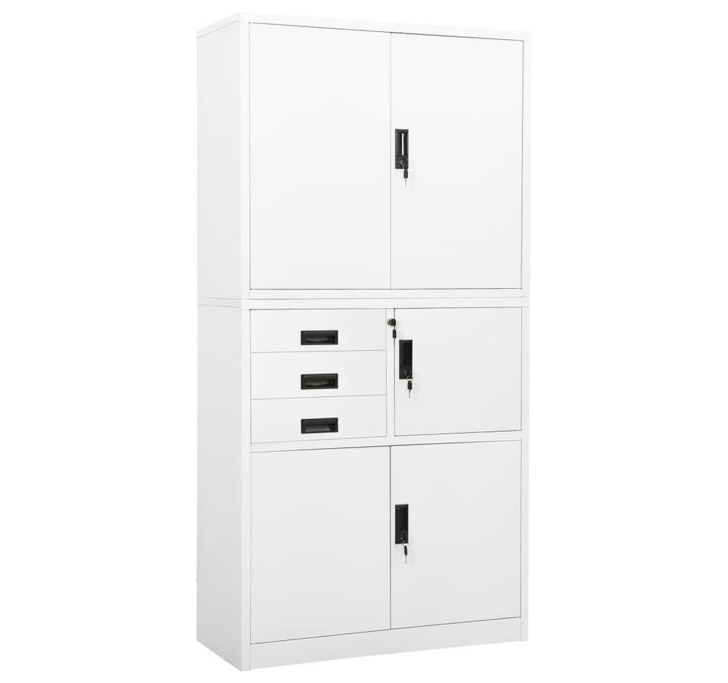 furnicato Aktenschrank Büroschrank Weiß 90x40x180 cm Stahl (1-St) von furnicato