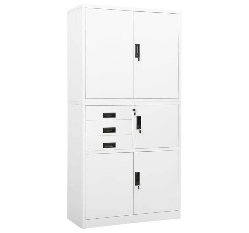 furnicato Aktenschrank Büroschrank Weiß 90x40x180 cm Stahl (1-St) von furnicato