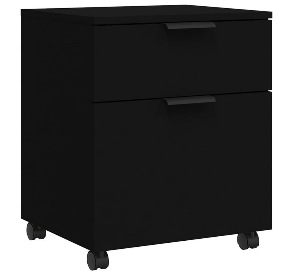 furnicato Aktenschrank Mobiler mit Rollen Schwarz 45x38x54 cm (1-St) von furnicato