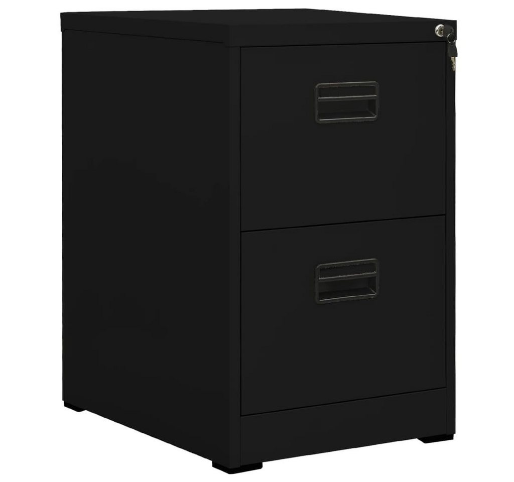 furnicato Aktenschrank Schwarz 46x62x72,5 cm Stahl von furnicato