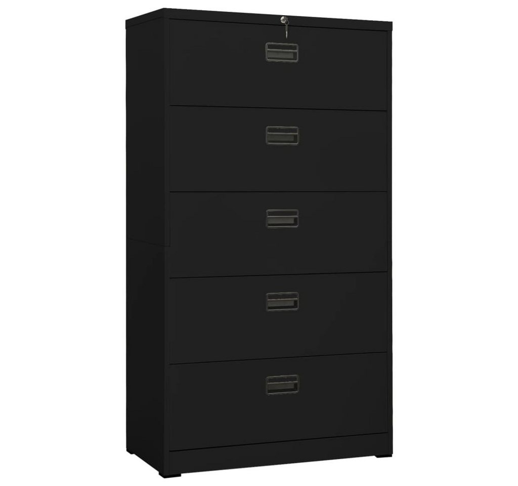 furnicato Aktenschrank Schwarz 90x46x164 cm Stahl (1-St) von furnicato