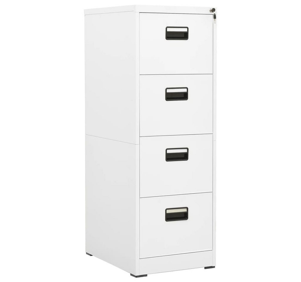 furnicato Aktenschrank Weiß 46x62x133 cm Stahl von furnicato