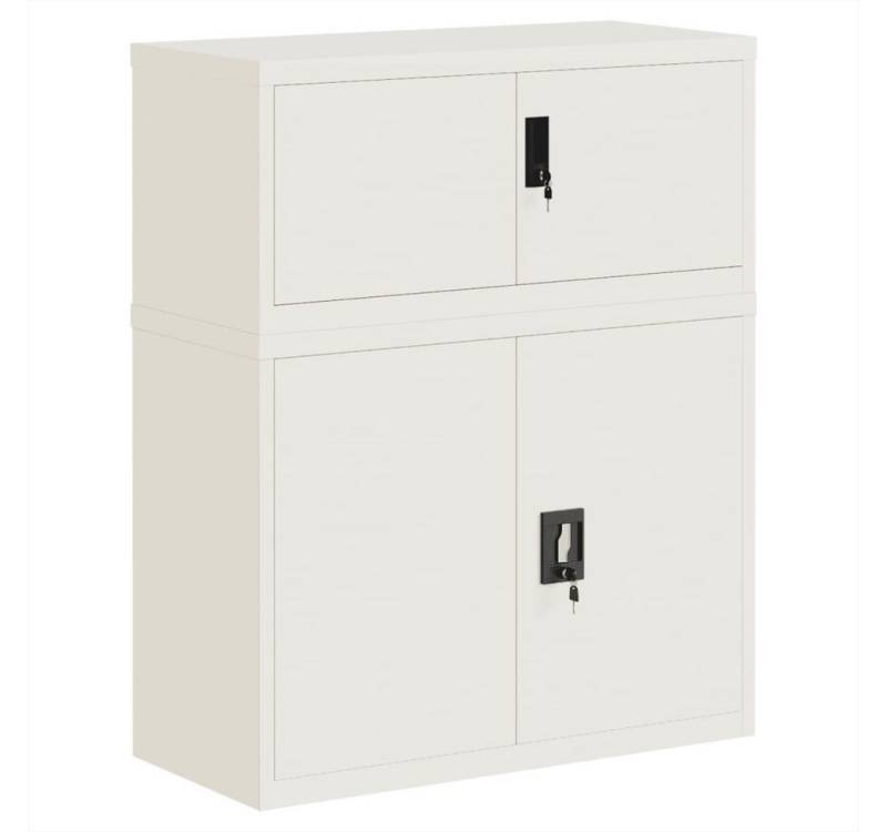 furnicato Aktenschrank Weiß 90x40x110 cm Stahl (1-St) von furnicato
