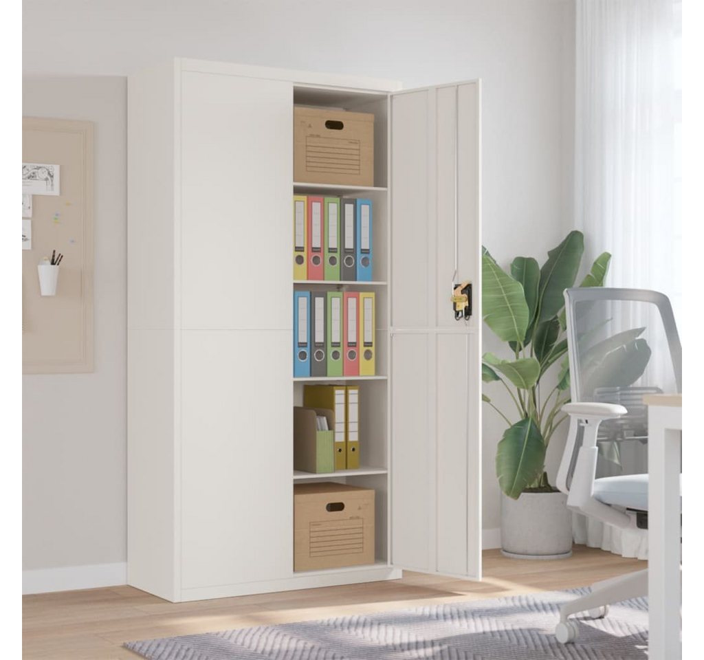 furnicato Aktenschrank Weiß 90x40x180 cm Stahl von furnicato