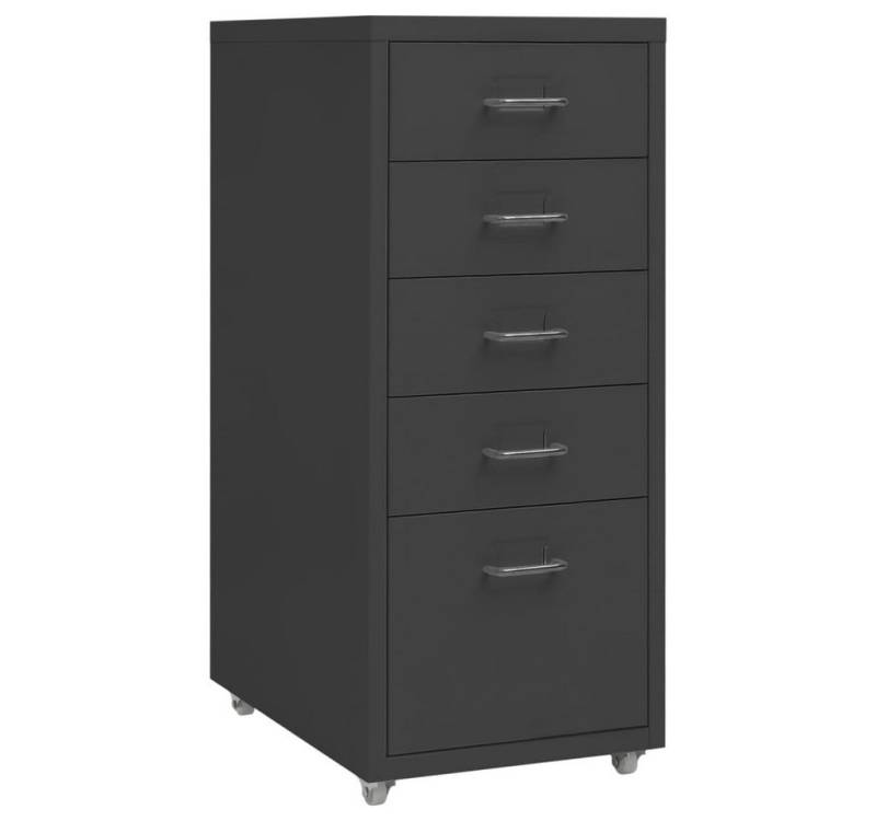 furnicato Aktenschrank mit Rollen Anthrazit 28x41x69 cm Metall (1-St) von furnicato