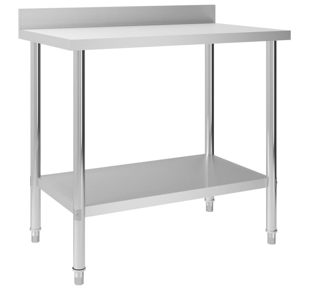 furnicato Arbeitstisch Küchen-mit Aufkantung 100 x 60 x 93 cm Edelstahl (1-St) von furnicato