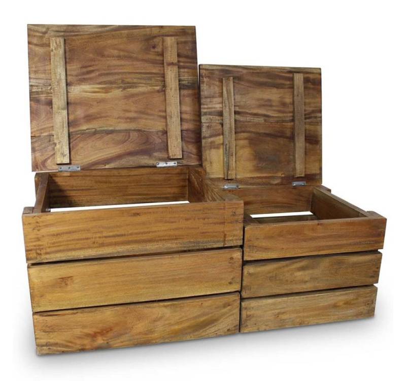 furnicato Aufbewahrungsbox Aufbewahrungskisten-Set 2 Stk. Massives Mahagoniholz (1 St) von furnicato