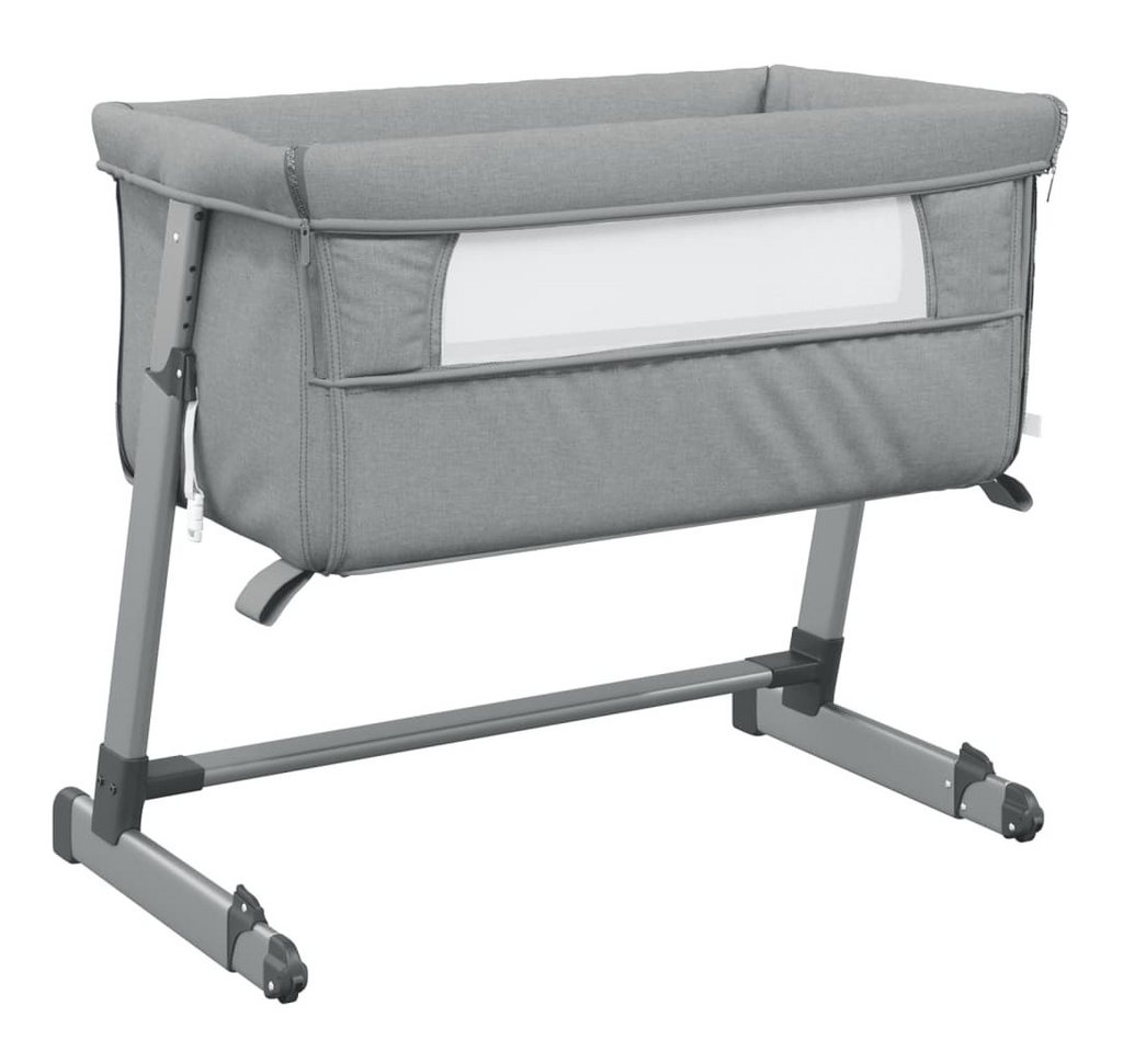 furnicato Babybett mit Matratze Hellgrau Leinenstoff furnicato Babybett mit Matratze Hellgrau Leinenstoff von furnicato