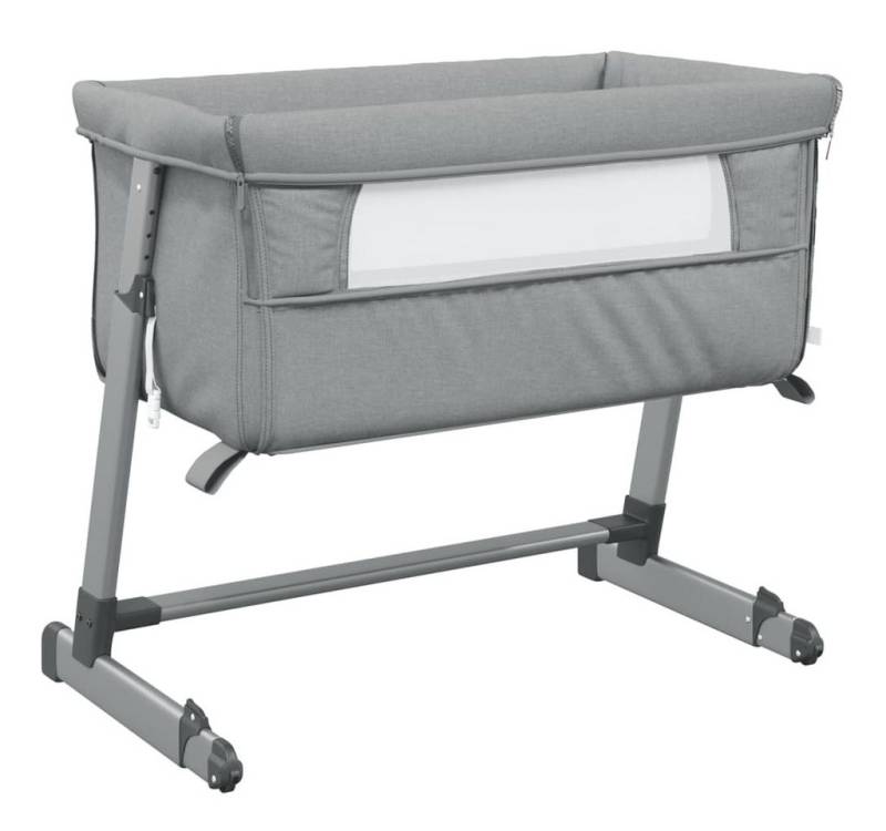 furnicato Babybett mit Matratze Hellgrau Leinenstoff furnicato Babybett mit Matratze Hellgrau Leinenstoff von furnicato