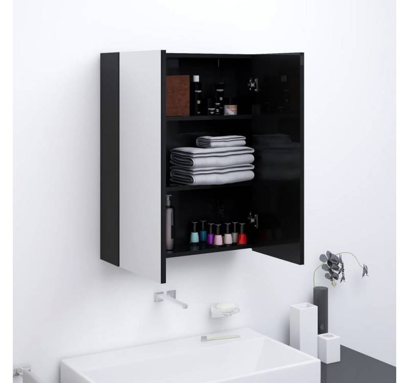 furnicato Badezimmerspiegelschrank Bad-Spiegelschrank 60x15x75 cm MDF Glänzendes Schwarz furnicato Badezimmerspiegelschrank Bad-Spiegelschrank 60x15x75 cm MDF Glänzendes Schwarz von furnicato