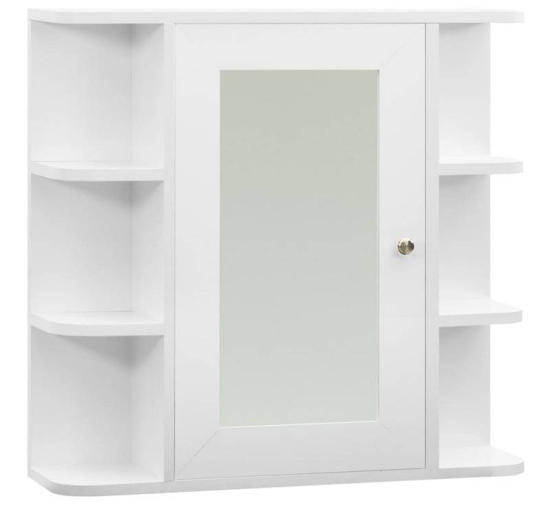 furnicato Badezimmerspiegelschrank Bad-Spiegelschrank Weiß 66x17x63 cm MDF von furnicato