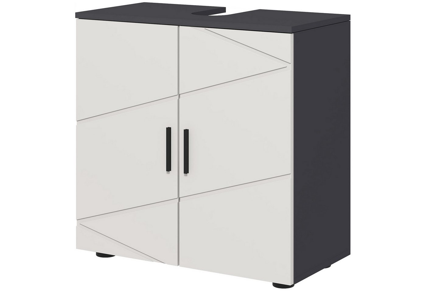 furnicato Badmöbel-Set Badezimmerschrank Holz 2 Ebenen Hellgrau, (1-St) von furnicato