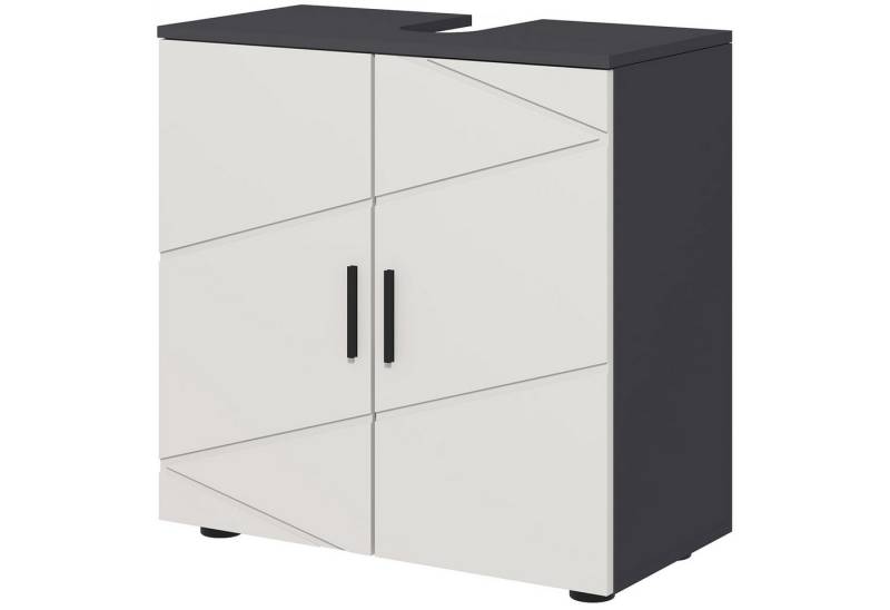 furnicato Badmöbel-Set Badezimmerschrank Holz 2 Ebenen Hellgrau, (1-St) von furnicato