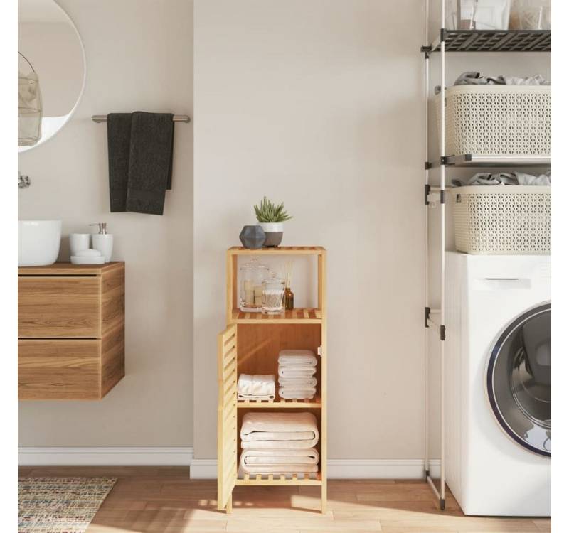 furnicato Badmöbel-Set Badezimmerschrank mit Ablage 36x33x87 cm Bambus, (1-St) von furnicato