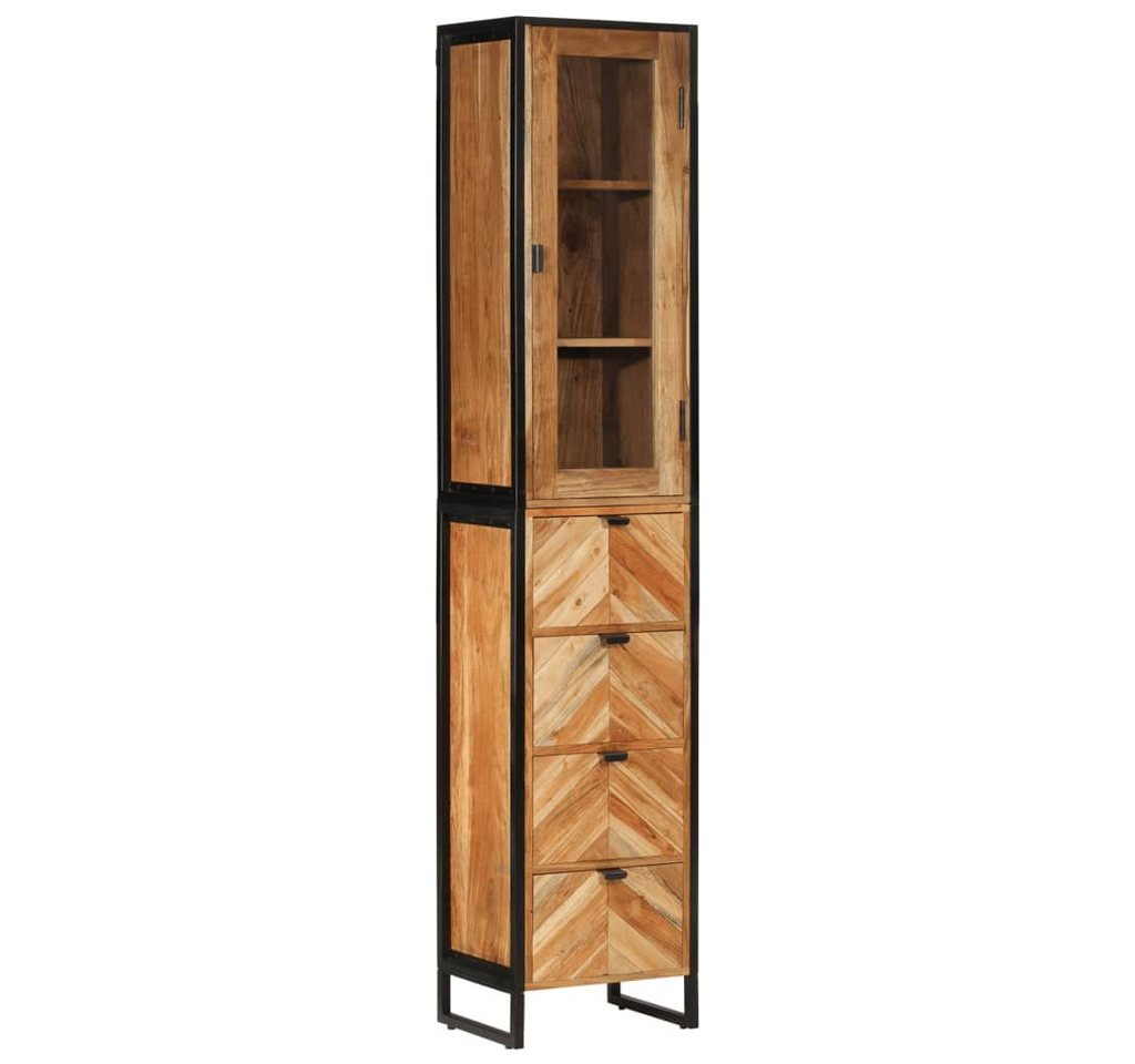 furnicato Badmöbel-Set Badschrank 40x27x190 cm Eisen und Massivholz von furnicato