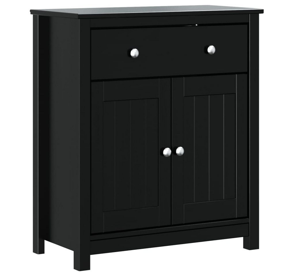 furnicato Badmöbel-Set Badschrank BERG Schwarz 69,5x34x80 cm Massivholz Kiefer von furnicato