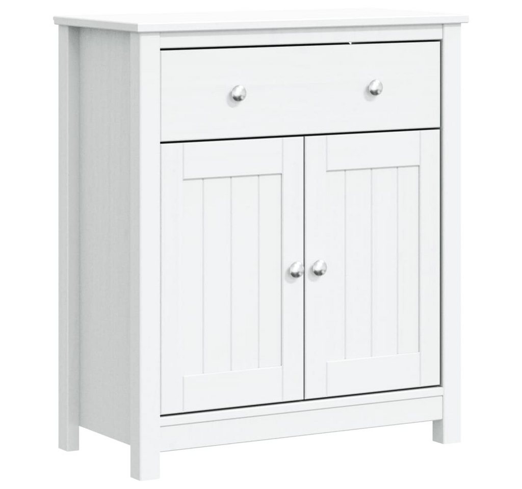 furnicato Badmöbel-Set Badschrank BERG Weiß 69,5x34x80 cm Massivholz Kiefer, (1-St) von furnicato