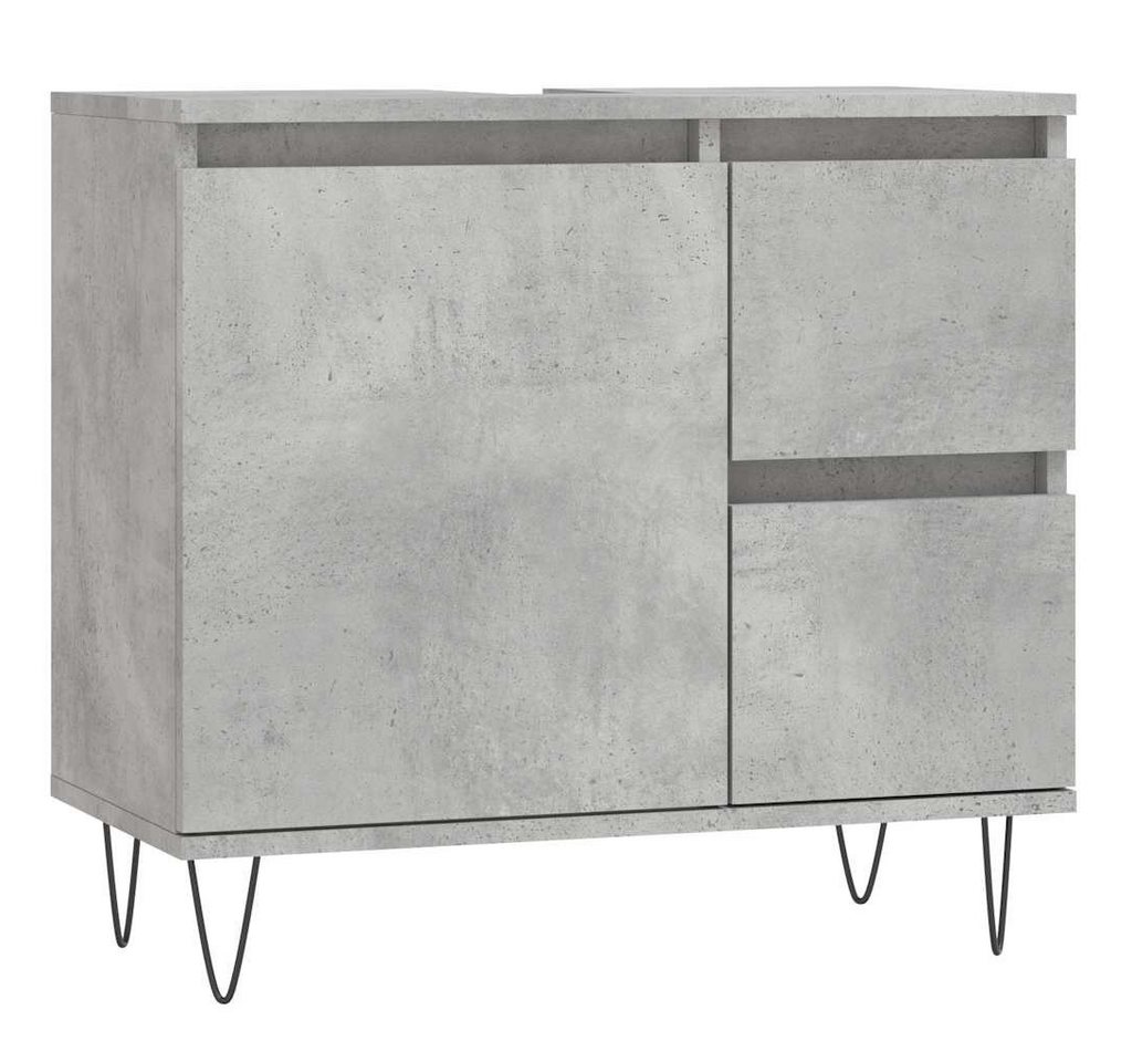 furnicato Badmöbel-Set Badschrank Betongrau 65x33x60 cm Holzwerkstoff von furnicato