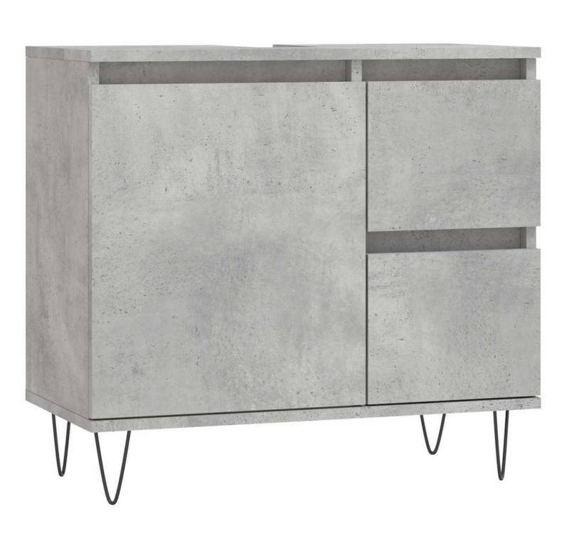 furnicato Badmöbel-Set Badschrank Betongrau 65x33x60 cm Holzwerkstoff von furnicato