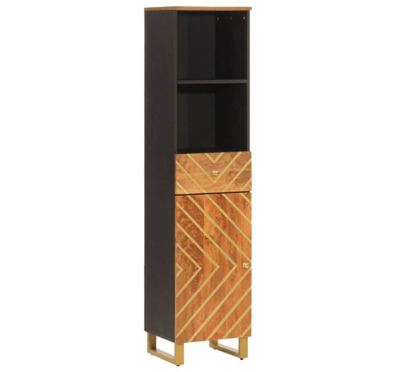 furnicato Badmöbel-Set Badschrank Braun und Schwarz 38x33,5x160 cm Massivholz furnicato Badmöbel-Set Badschrank Braun und Schwarz 38x33,5x160 cm Massivholz von furnicato