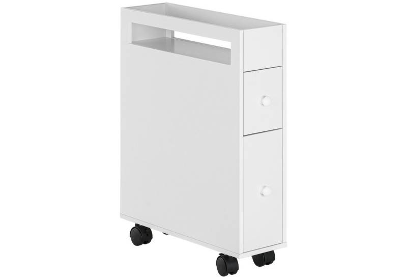 furnicato Badmöbel-Set Nischenwagen Badschrank Rollschrank 16x49,5x66 cm weiß, (1-St) von furnicato
