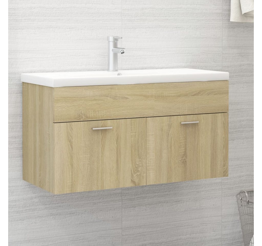 furnicato Badmöbel-Set Waschbeckenunterschrank Sonoma-Eiche 90x38,5x46cm Holzwerkstoff von furnicato