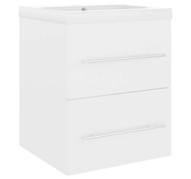 furnicato Badmöbel-Set Waschbeckenunterschrank mit Einbaubecken Weiß Holzwerkstoff von furnicato