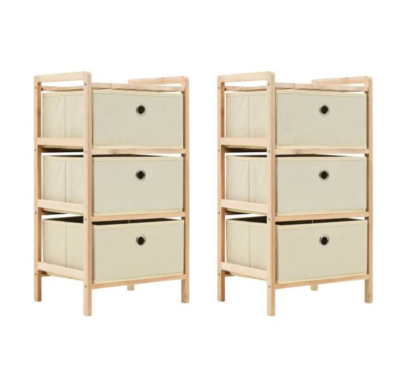 furnicato Badregal Korb-Kommoden 2 Stk. mit 3 Stoffkörben Zedernholz Beige, 2-tlg. furnicato Badregal Korb-Kommoden 2 Stk. mit 3 Stoffkörben Zedernholz Beige, 2-tlg. von furnicato