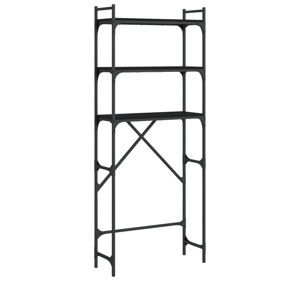 furnicato Badregal Waschmaschinenregal Schwarz 67x25x163 cm Holzwerkstoff, 1-tlg. von furnicato