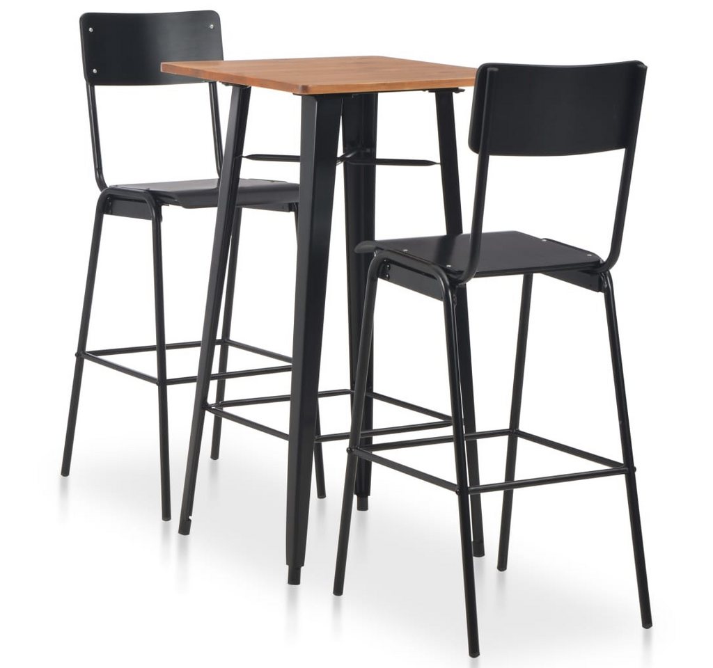 furnicato Bargruppe 3-teiliges Bar-Set Stahl Schwarz, (1-tlg) von furnicato