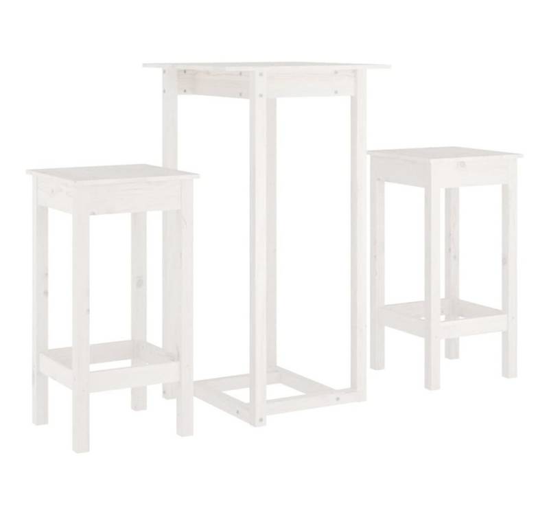 furnicato Bargruppe 3-tlg. Bar-Set Weiß Massivholz Kiefer, (1-tlg) von furnicato