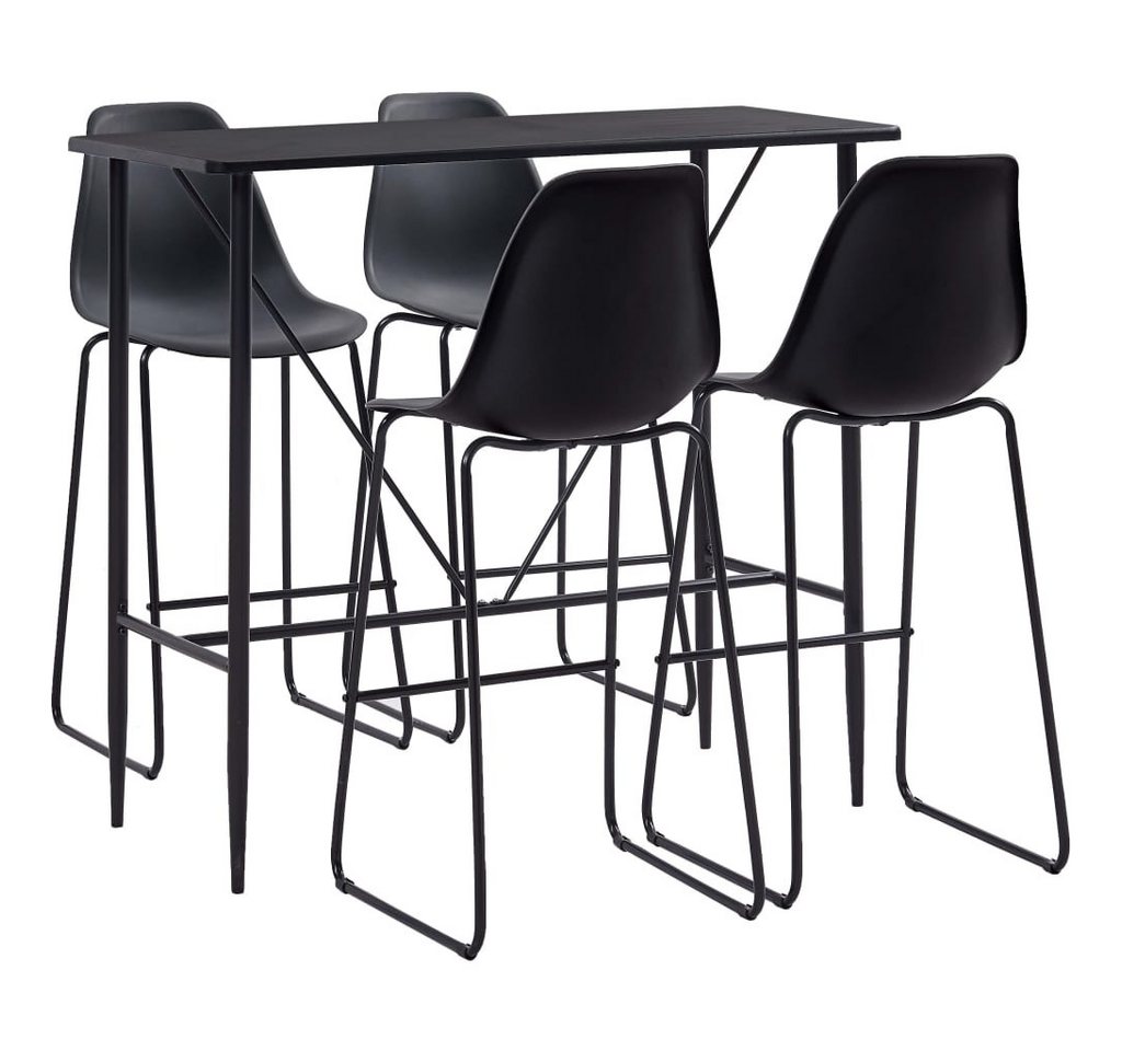furnicato Bargruppe 5-tlg. Bar-Set Kunststoff Schwarz, (1-tlg) von furnicato