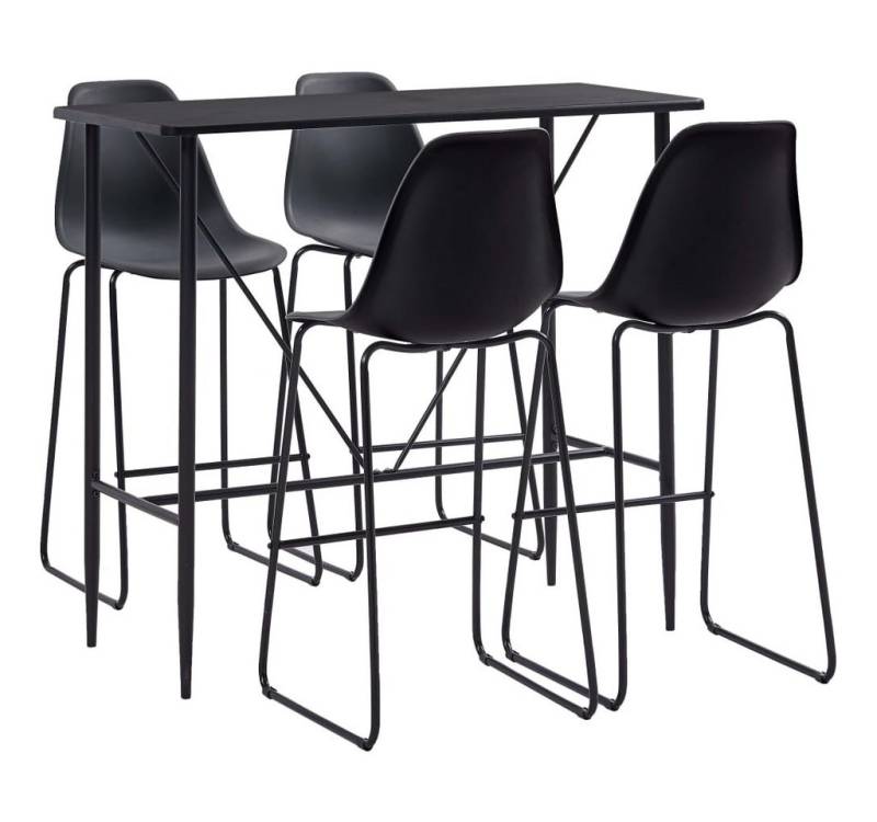 furnicato Bargruppe 5-tlg. Bar-Set Kunststoff Schwarz, (1-tlg) von furnicato