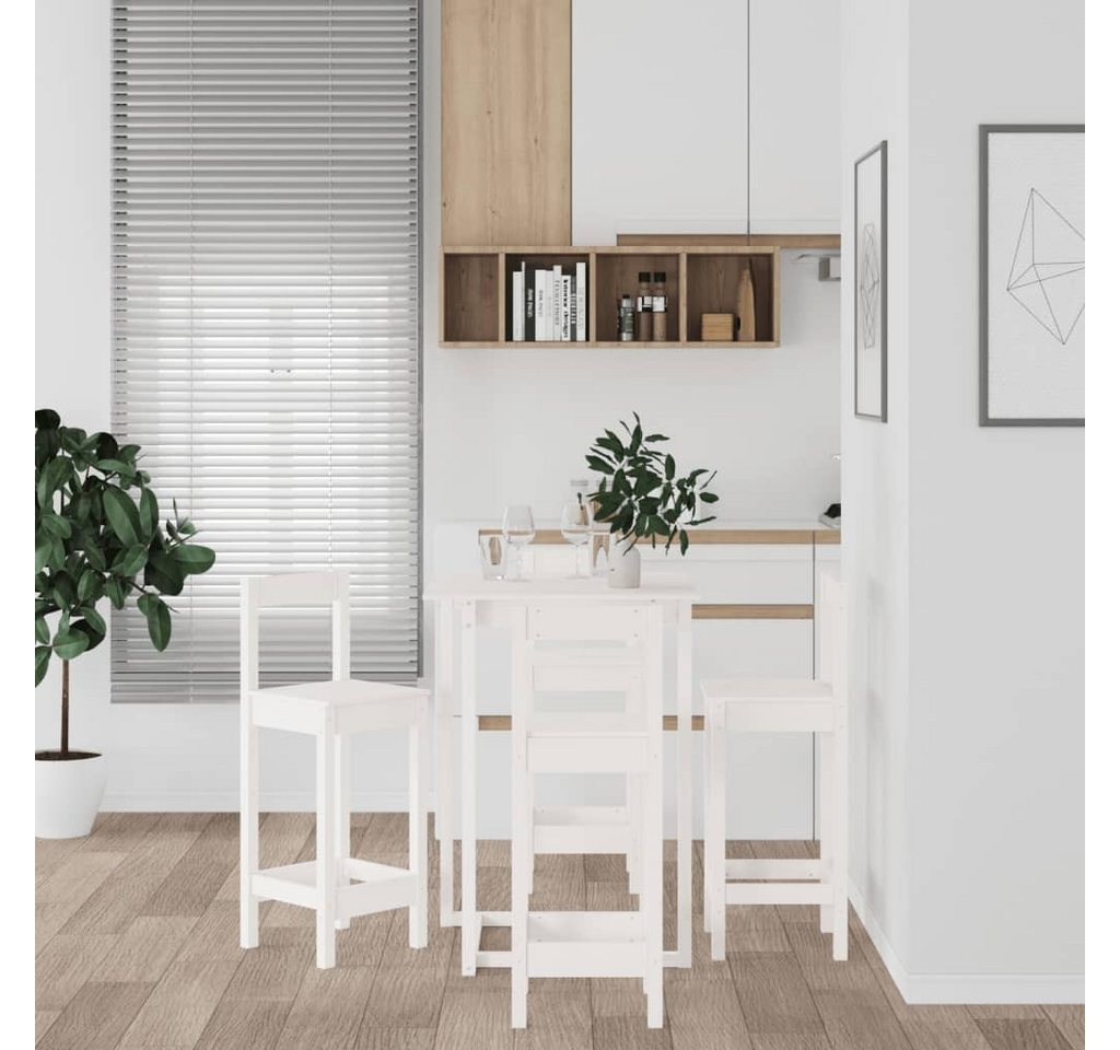 furnicato Bargruppe 5-tlg. Bar-Set Weiß Massivholz Kiefer, (1-tlg) von furnicato