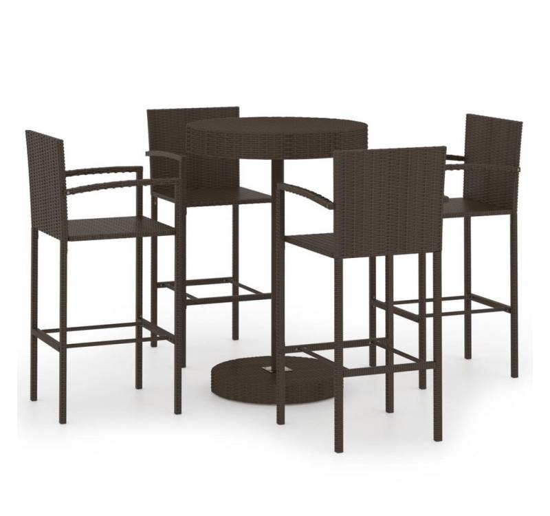 furnicato Bargruppe 5-tlg. Gartenbar-Set Poly Rattan Braun, (1-tlg) von furnicato