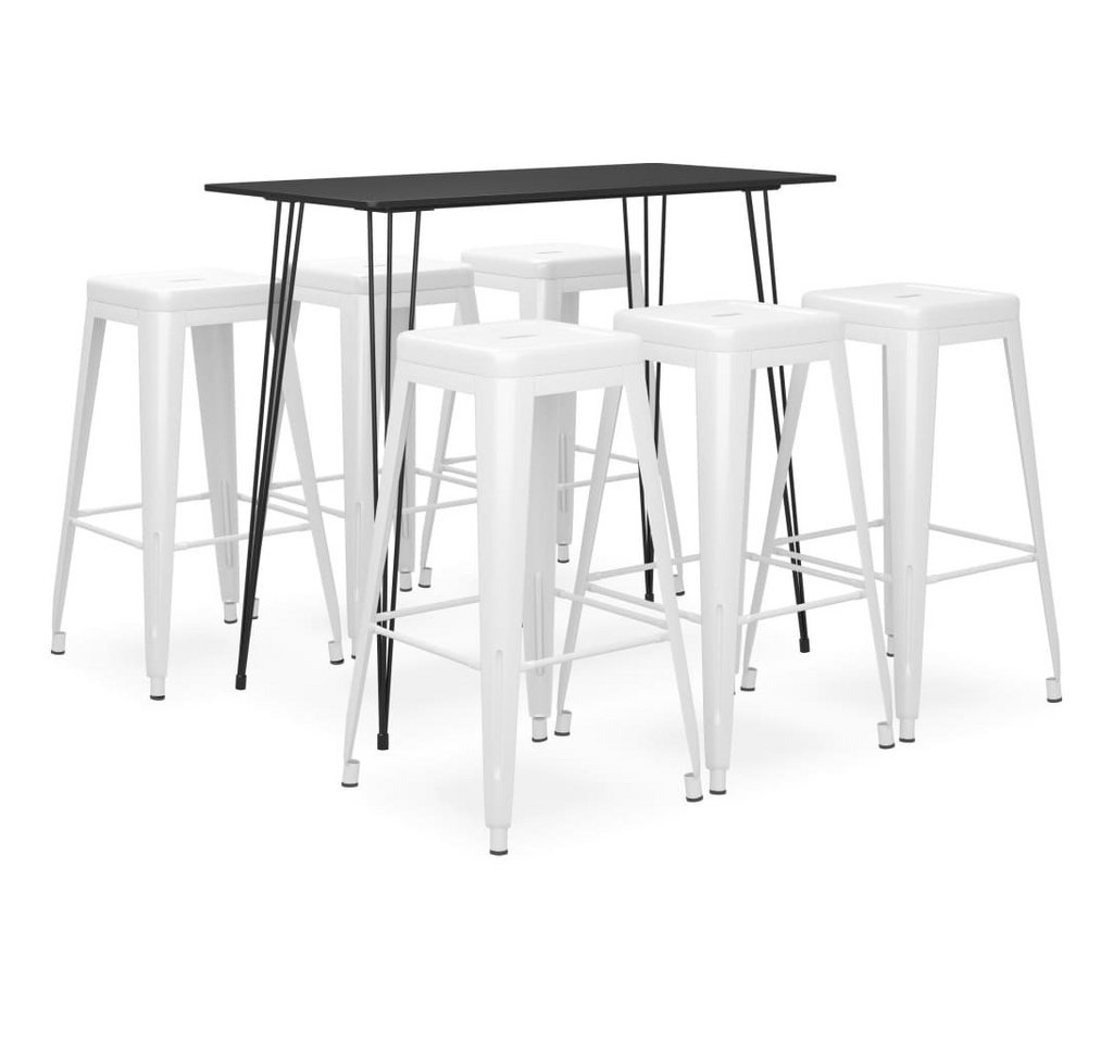 furnicato Bargruppe 7-tlg. Bar-Set Schwarz und Weiß, (1-tlg) von furnicato