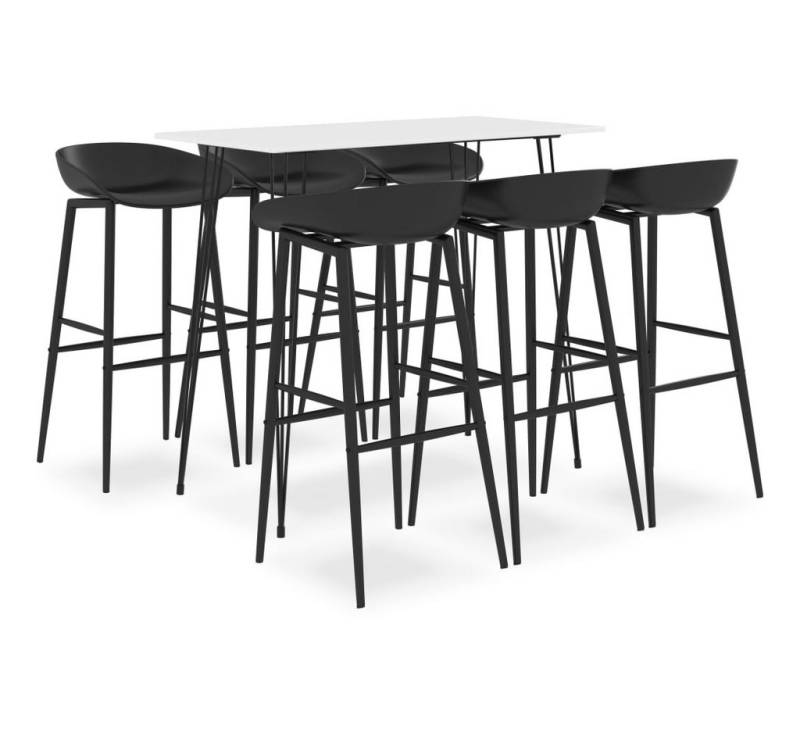 furnicato Bargruppe 7-tlg. Bar-Set Weiß und Schwarz, (1-tlg) von furnicato