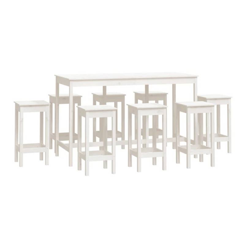 furnicato Bargruppe 9-tlg. Bar-Set Weiß Massivholz Kiefer, (1-tlg) von furnicato