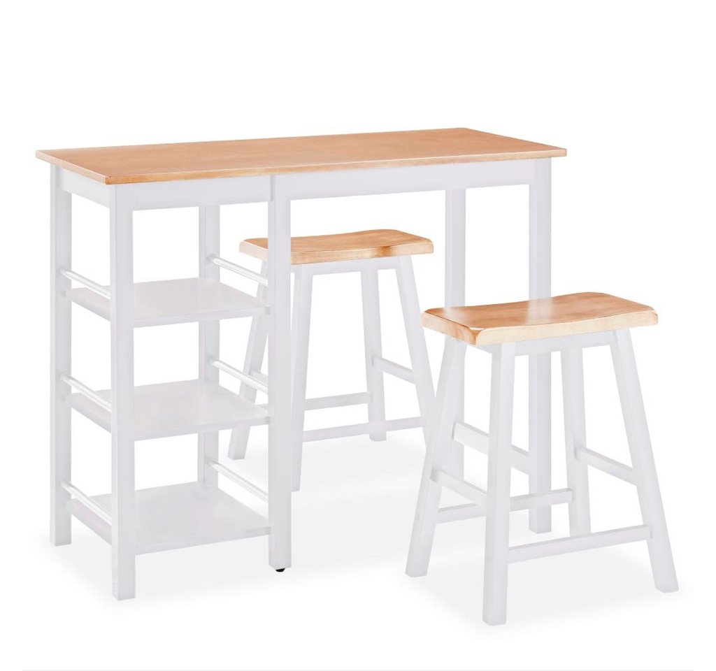 furnicato Bargruppe Bar Set 3 Stück MDF Weiß, (1-tlg) von furnicato