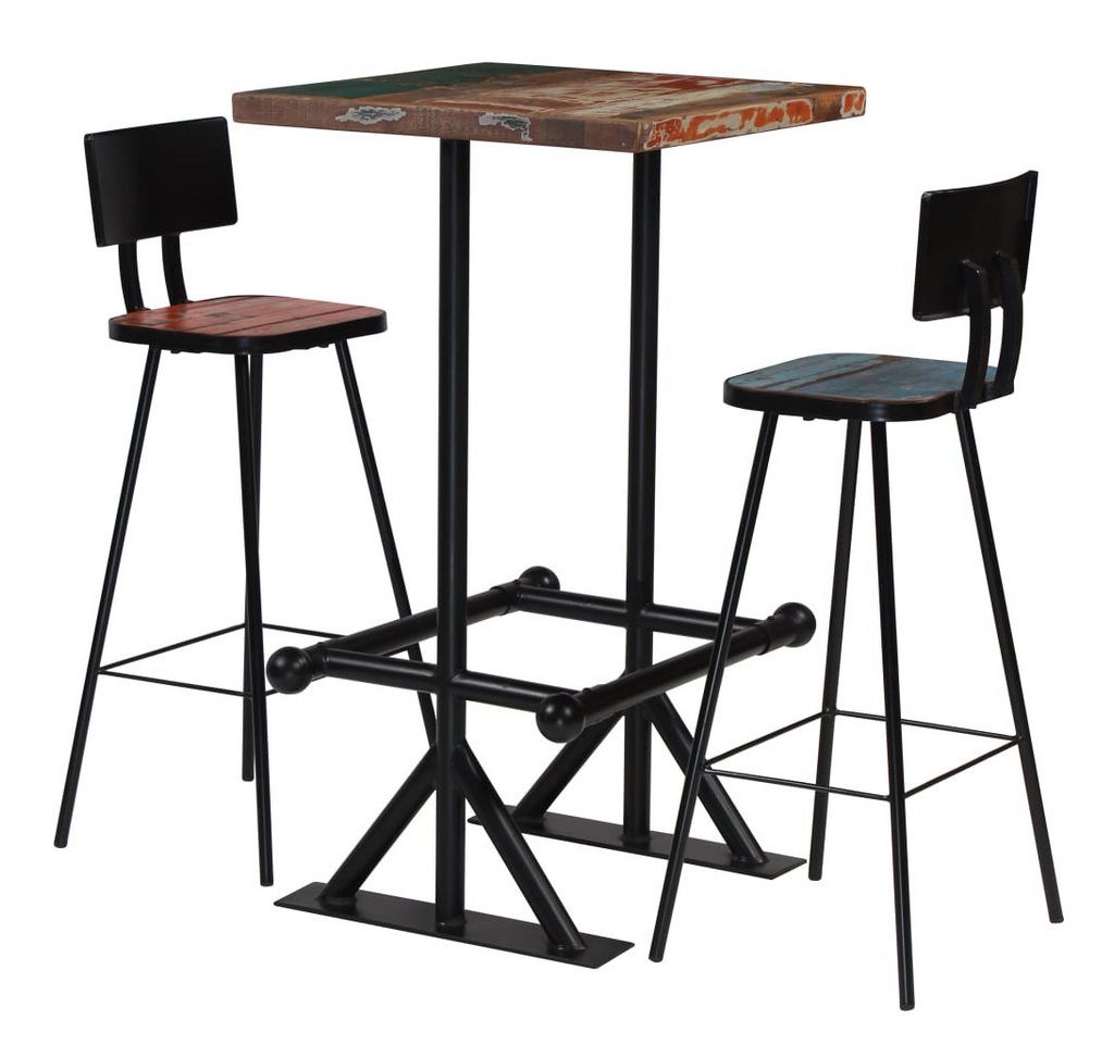 furnicato Bargruppe Bar-Set 3-tlg. Altholz Massiv Mehrfarbig, (1-tlg) von furnicato