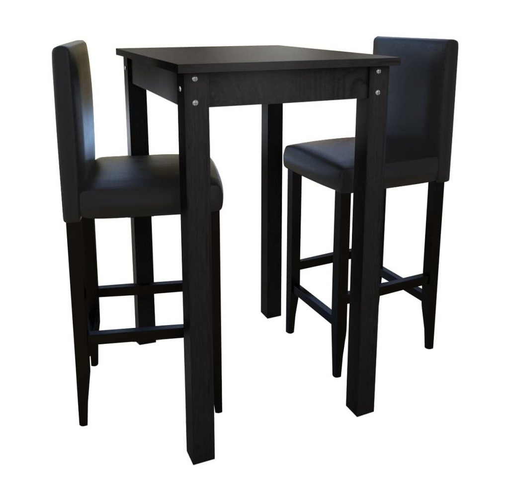 furnicato Bargruppe Barset Bartisch mit 2 Barhockern Schwarz, (1-tlg) von furnicato