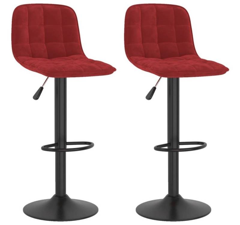 furnicato Barhocker 2 Stk. Weinrot Samt (1 St) von furnicato