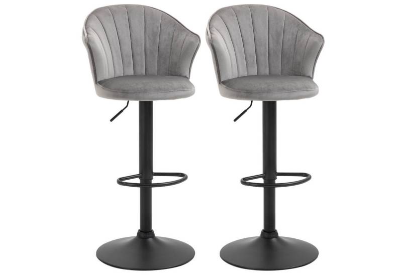 furnicato Barhocker 2er-Set Barhocker drehbare Barstühle mit Lehne Samt Touch Bistrohocke (1 St) von furnicato