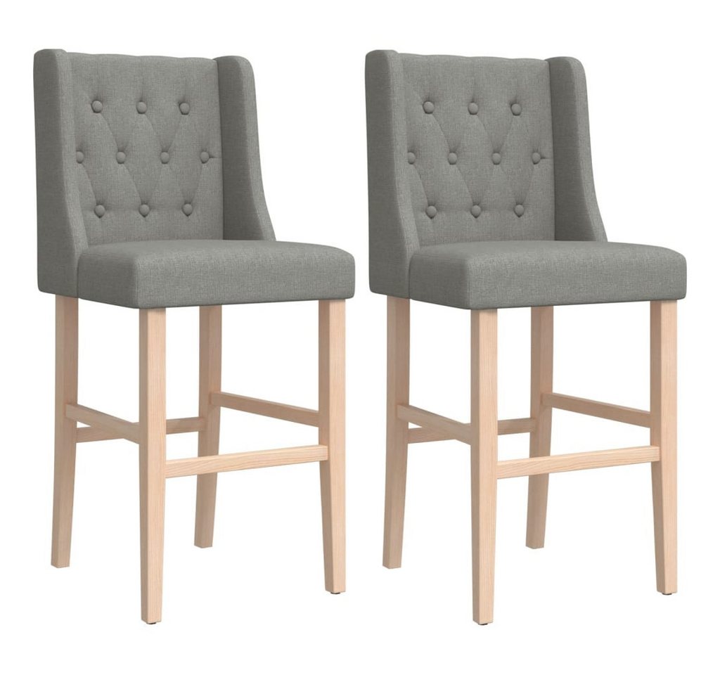 furnicato Barhocker Barstühle 2 Stk. Massivholz Gummibaum und Stoff (1 St) von furnicato