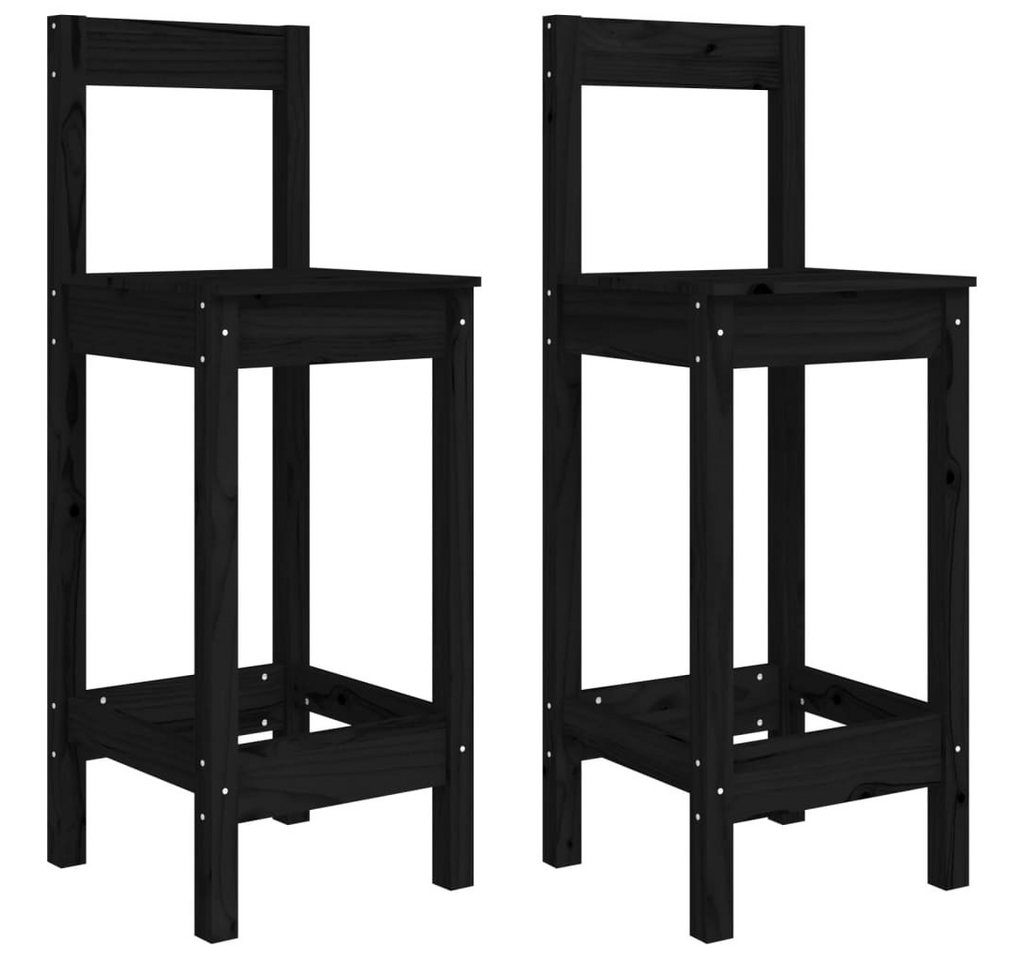 furnicato Barhocker Barstühle 2 Stk. Schwarz 40x41,5x112 cm Massivholz Kiefer (1 St) von furnicato