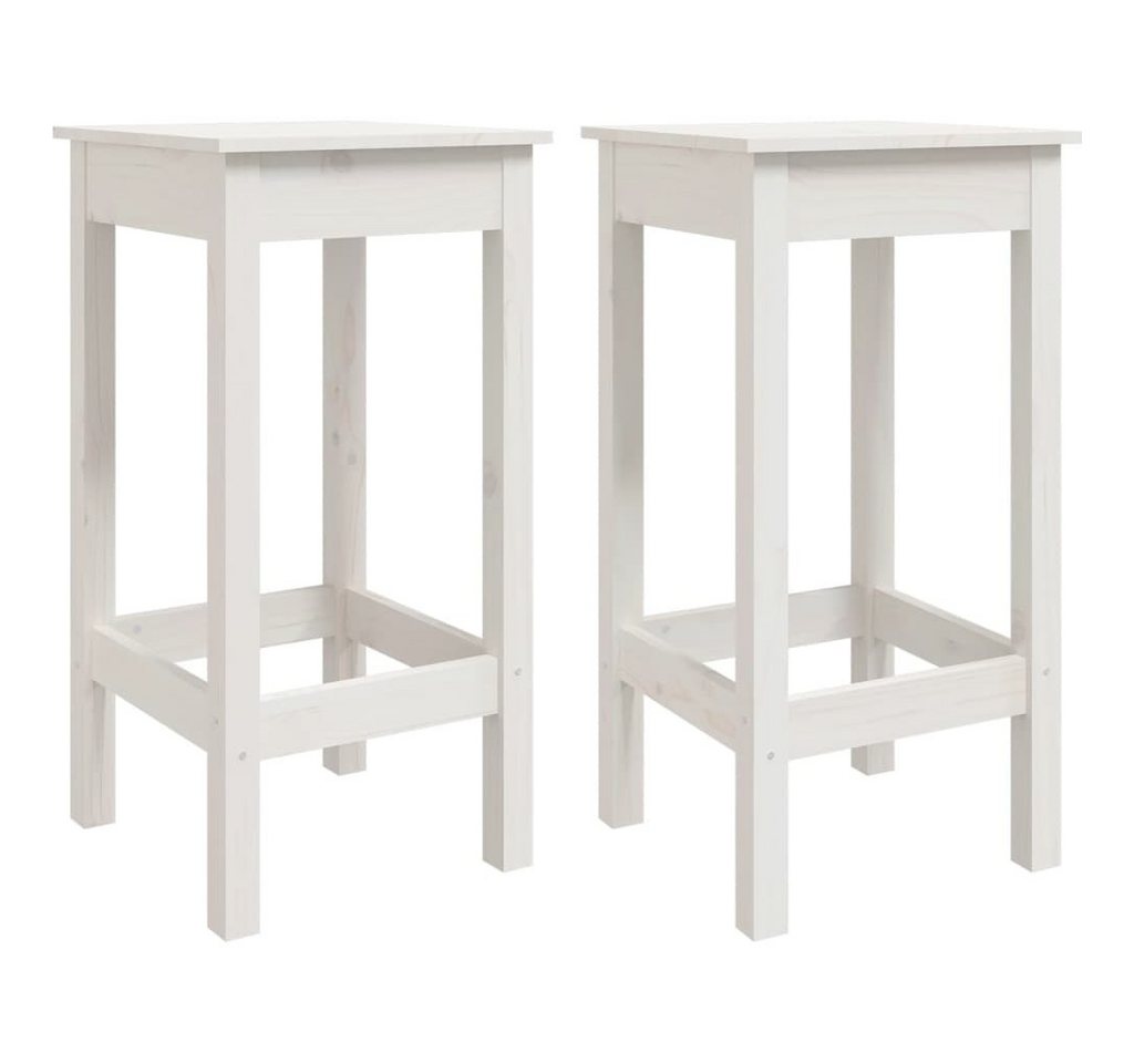 furnicato Barhocker Barstühle 2 Stk. Weiß 40x40x78 cm Massivholz Kiefer (1 St) von furnicato