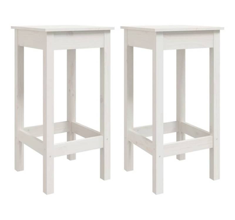 furnicato Barhocker Barstühle 2 Stk. Weiß 40x40x78 cm Massivholz Kiefer (1 St) von furnicato