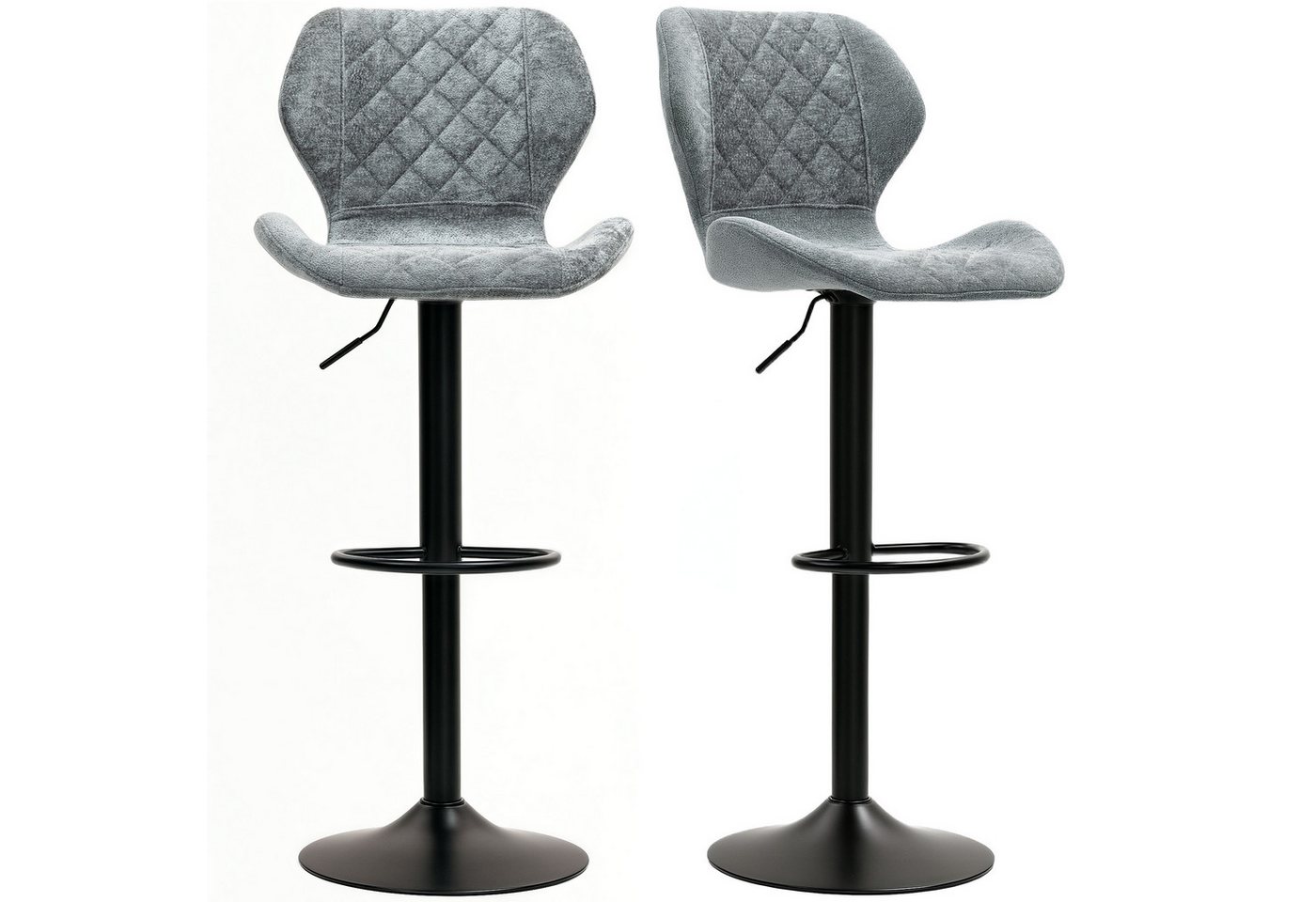 furnicato Barhocker Barstühle im 2er-Set, Höhenverstellbare Küchenhocker mit Rückenleh (1 St) von furnicato