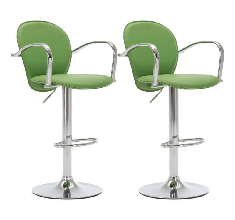 furnicato Barhocker mit Armlehne 2 Stk. Grün Kunstleder (1 St) von furnicato